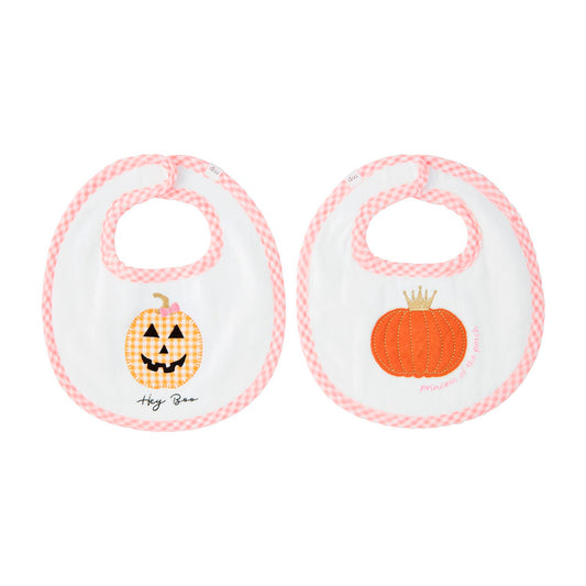 Pink Reversible Pumpkin Bib