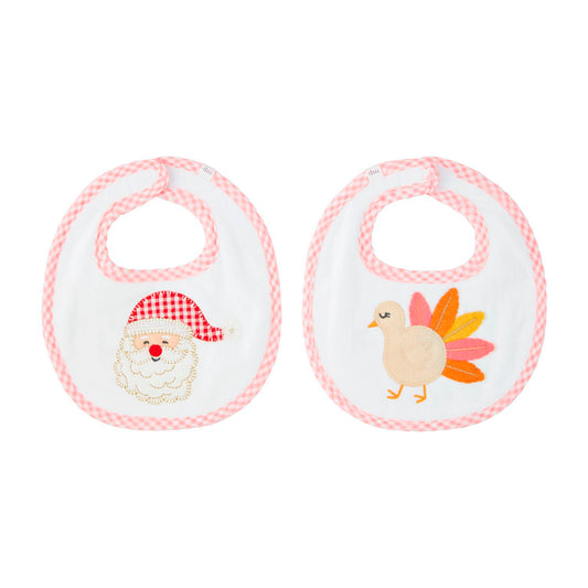 Girl Reversible Holiday Bibs