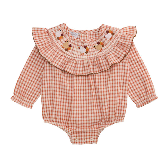 Smocked Turkey Bubble - 3-6 Months