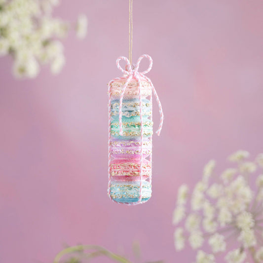 Glitterville Macaron Stack Ornament , Glass, 5"