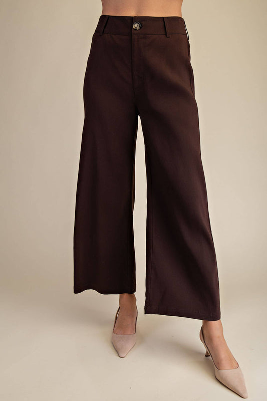 High Waist Pants: Brown