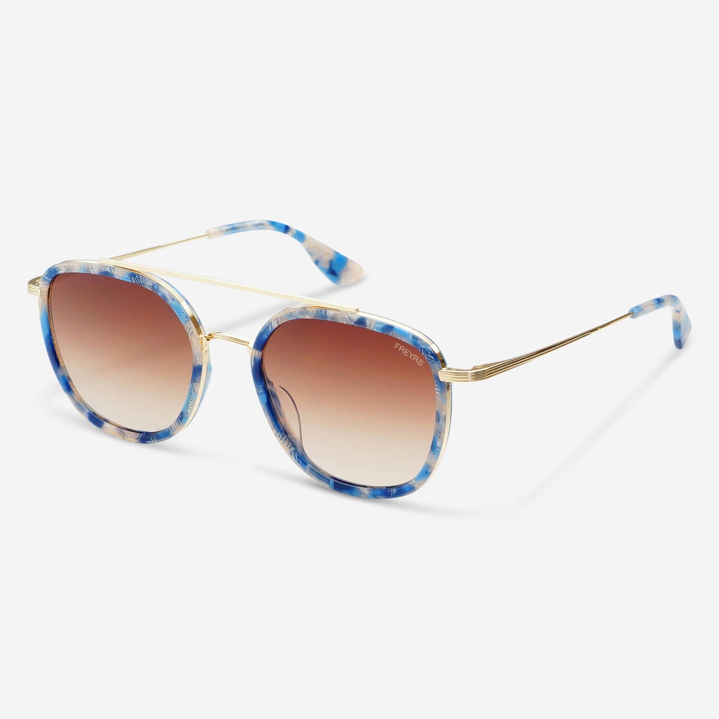Weston Acetate Round Unisex Sunglasses: Blue Tortoise