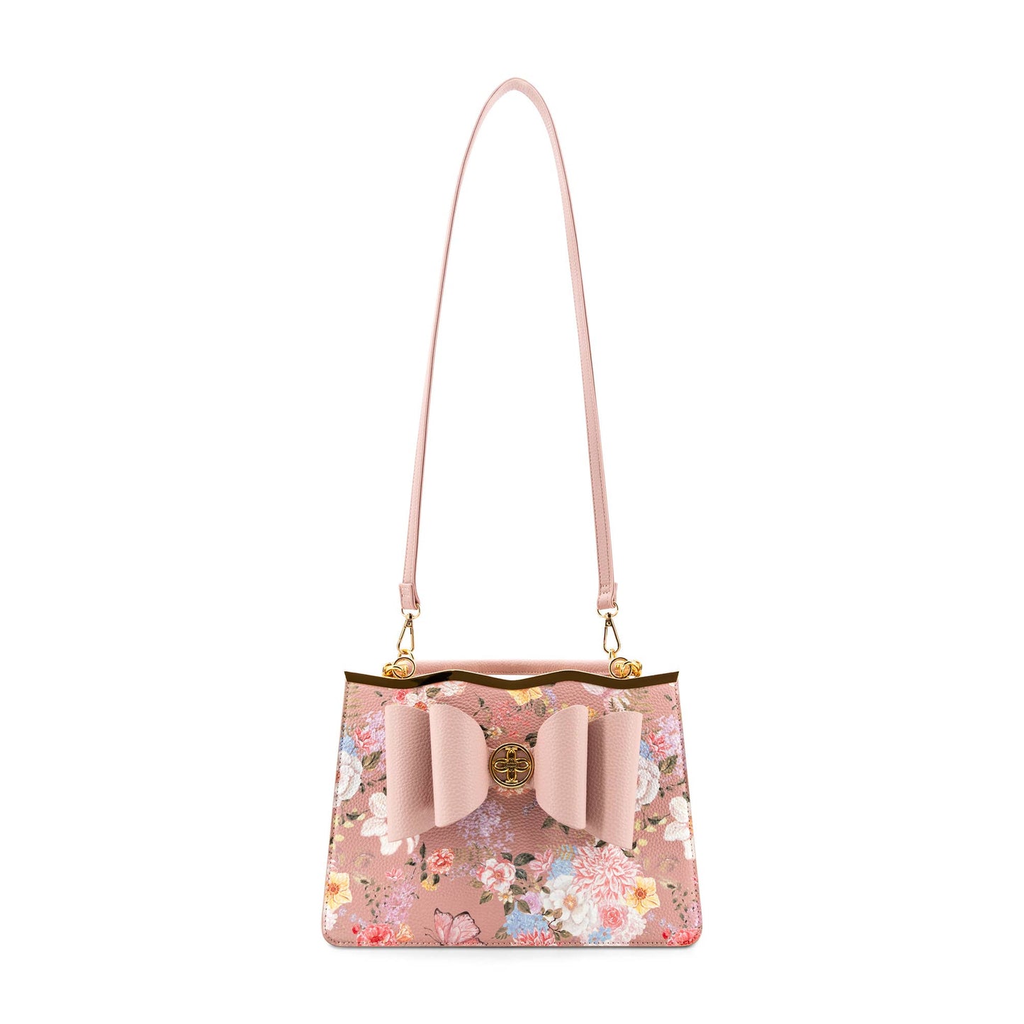 Amelie Floral Bow Bag: Blush