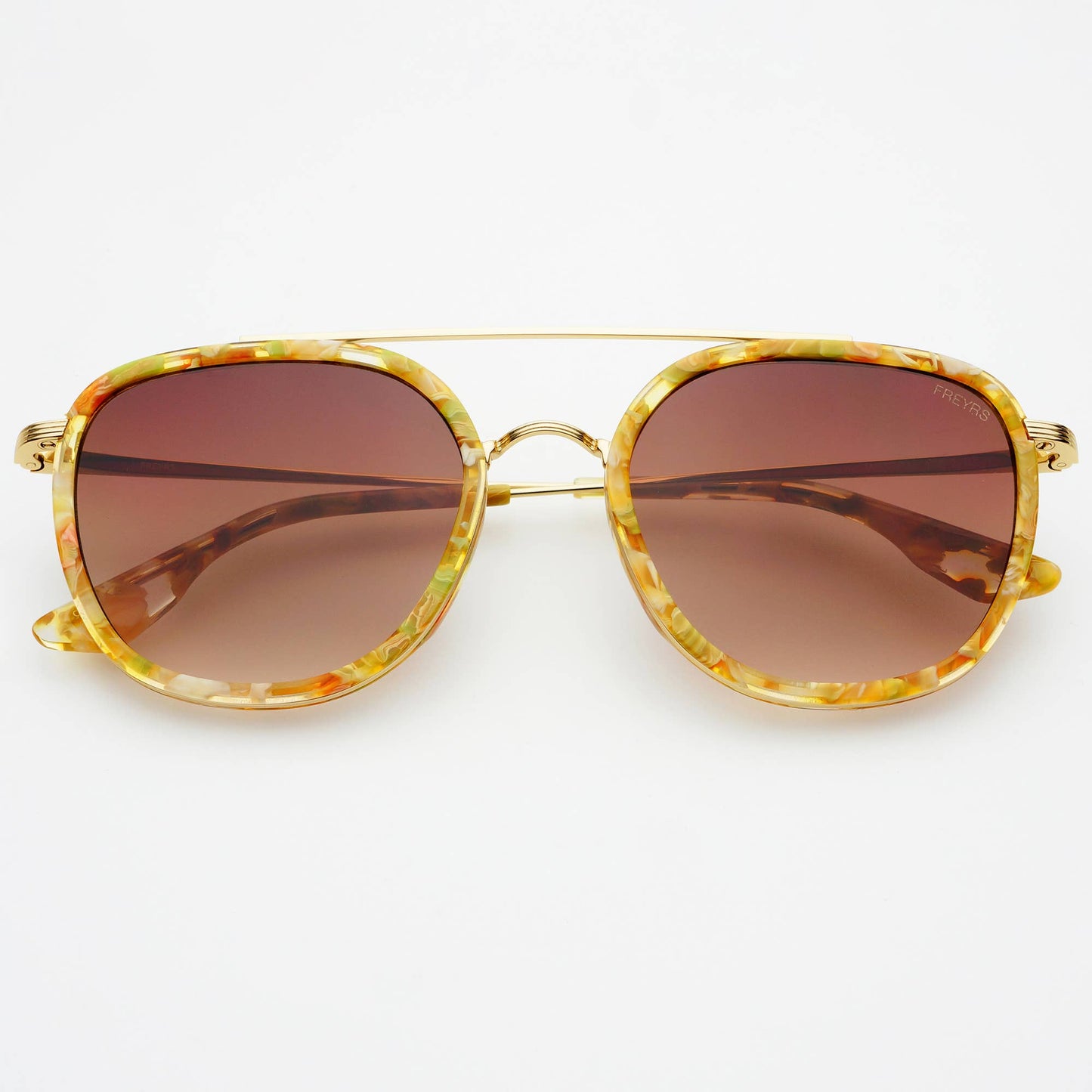 Weston Acetate Round Unisex Sunglasses : Yellow Tortoise