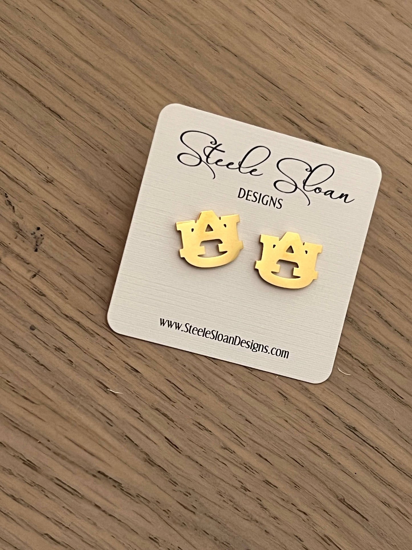 Auburn Gold Stud Earrings