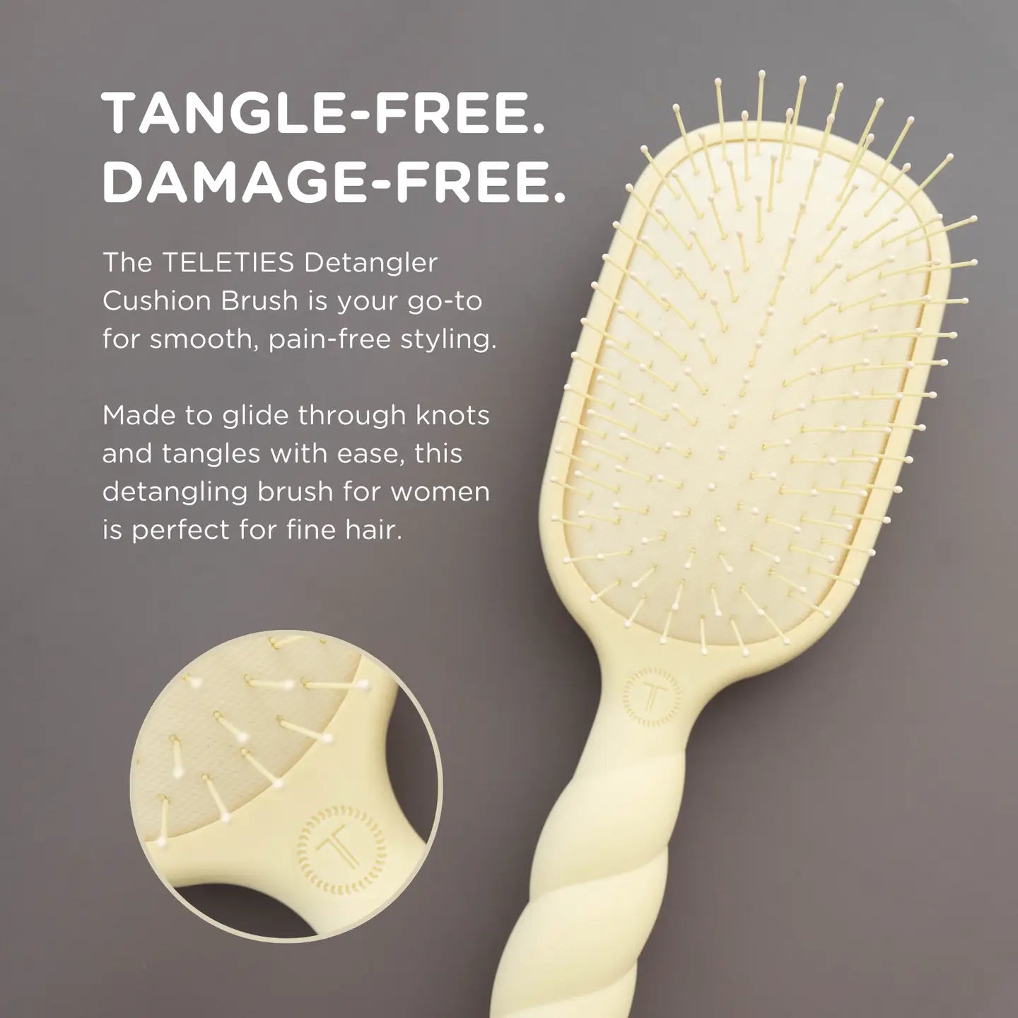 Detangler Hair Brush For Fine Hair - Tan