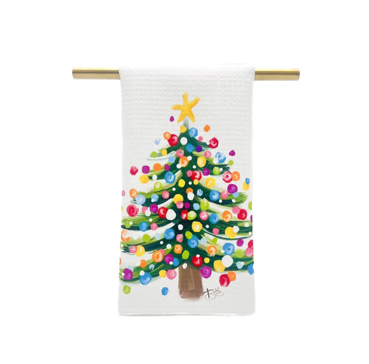 Colorful Splatter Tree Tea Towel