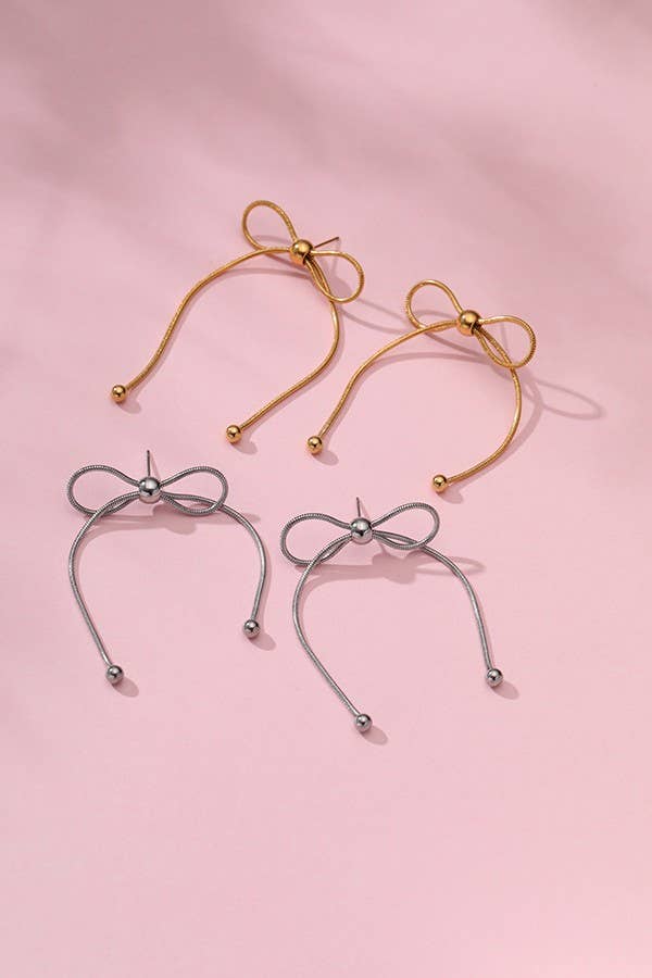 Bow Earrings - Gold