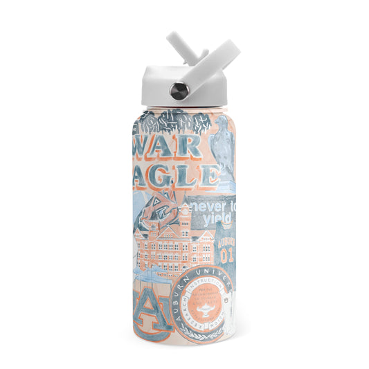 AU 32 oz Insulated Water Bottle