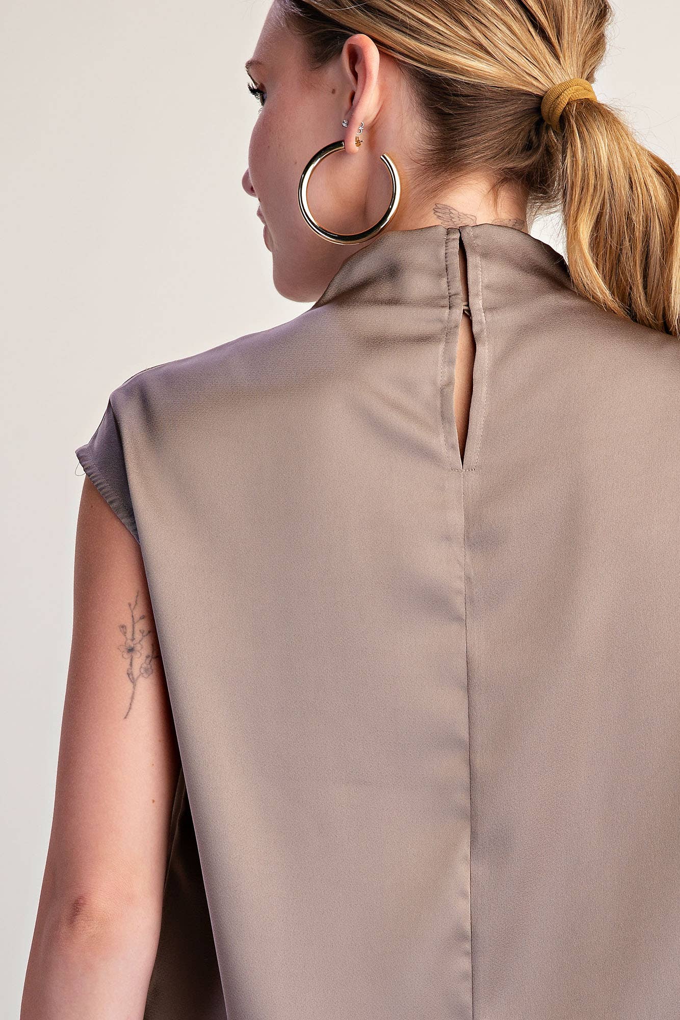Cowl Neck Top : Mocha