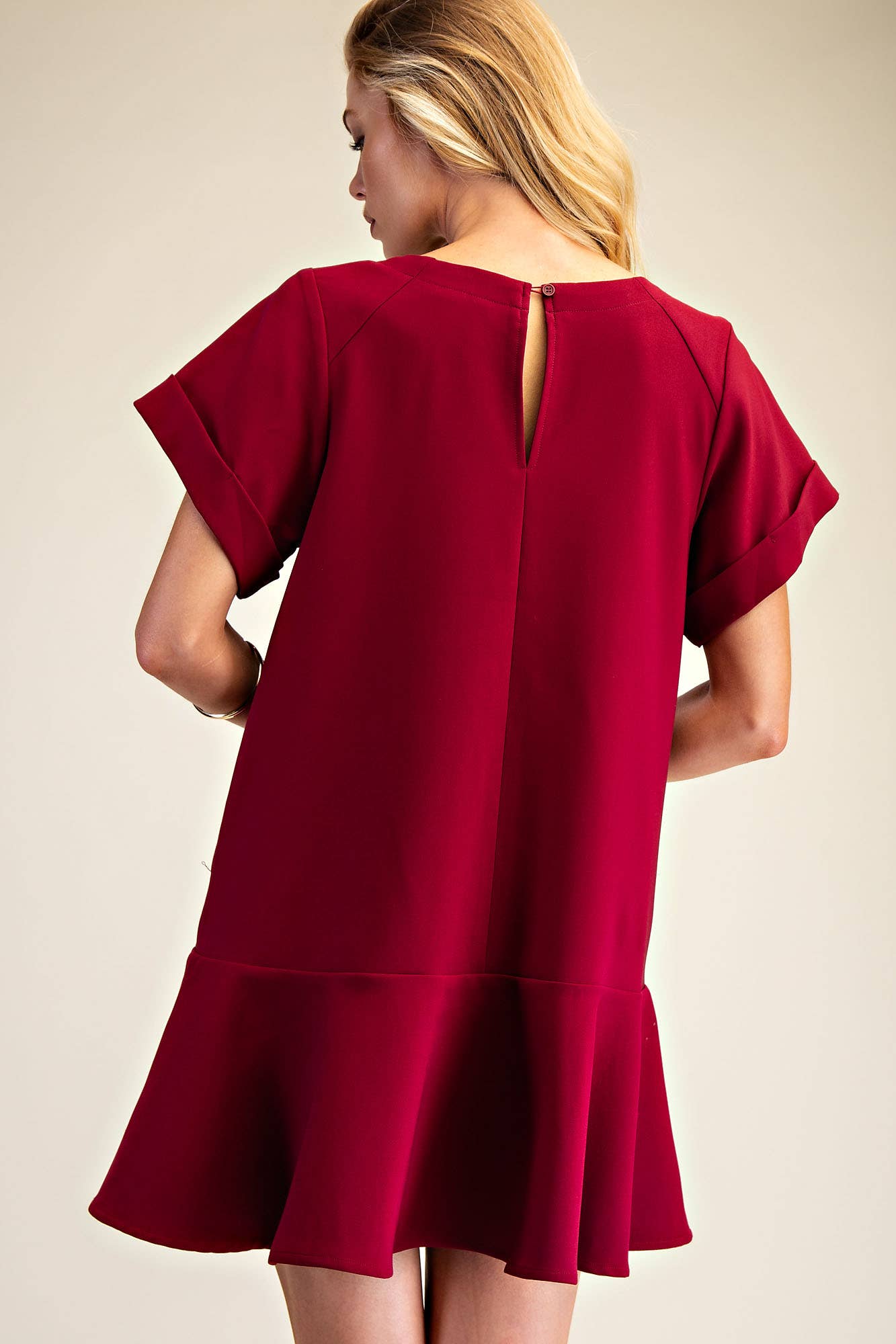 The Abbey Mini Dress: Burgundy