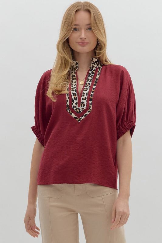 The Liza Top -Garnet