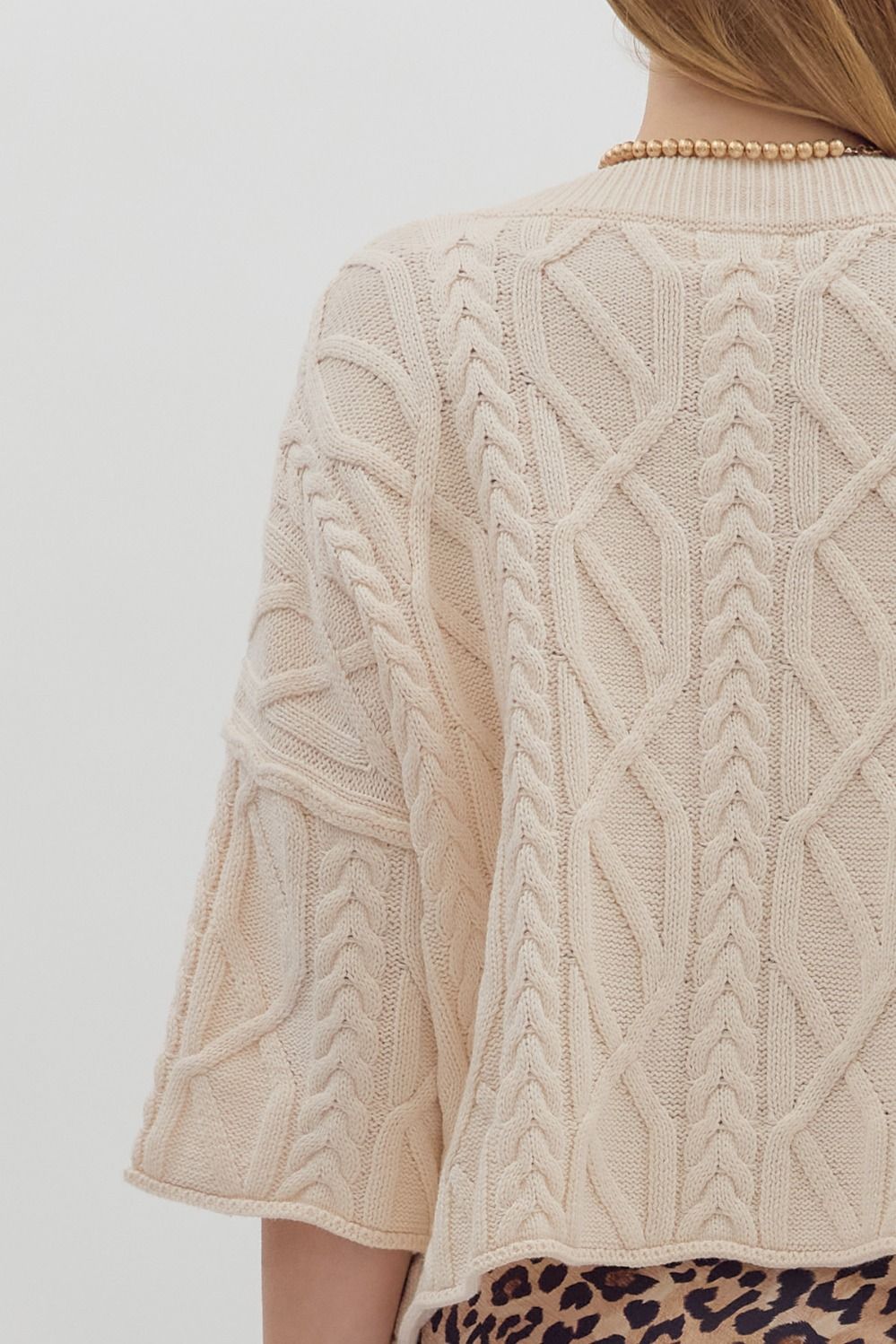 Cable Knit Sweater - Ivory