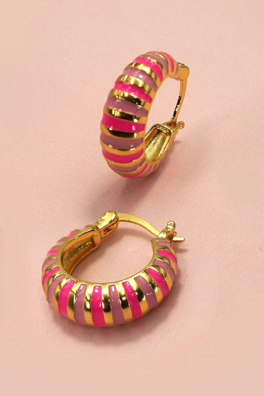 Enamel Hoop Earrings