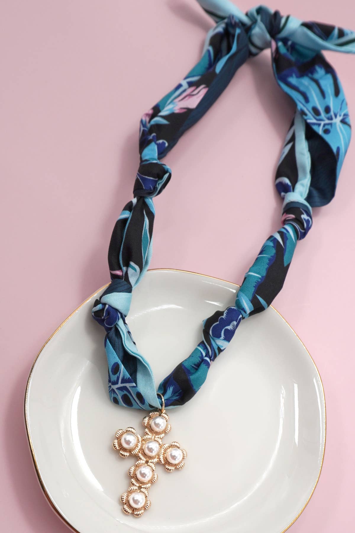Cross Scarf Necklace