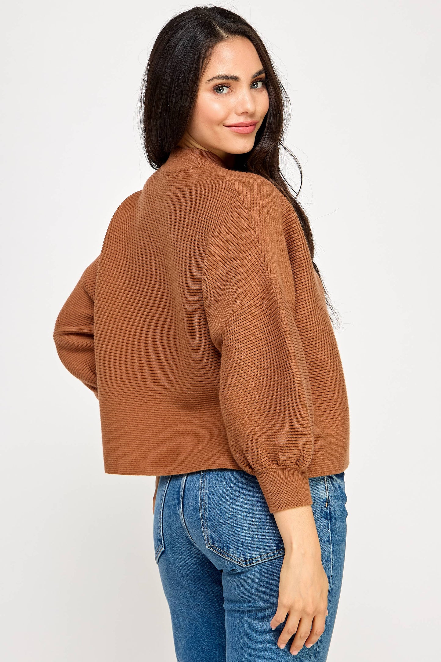 Balloon Sleeve Sweater - Cappuccino