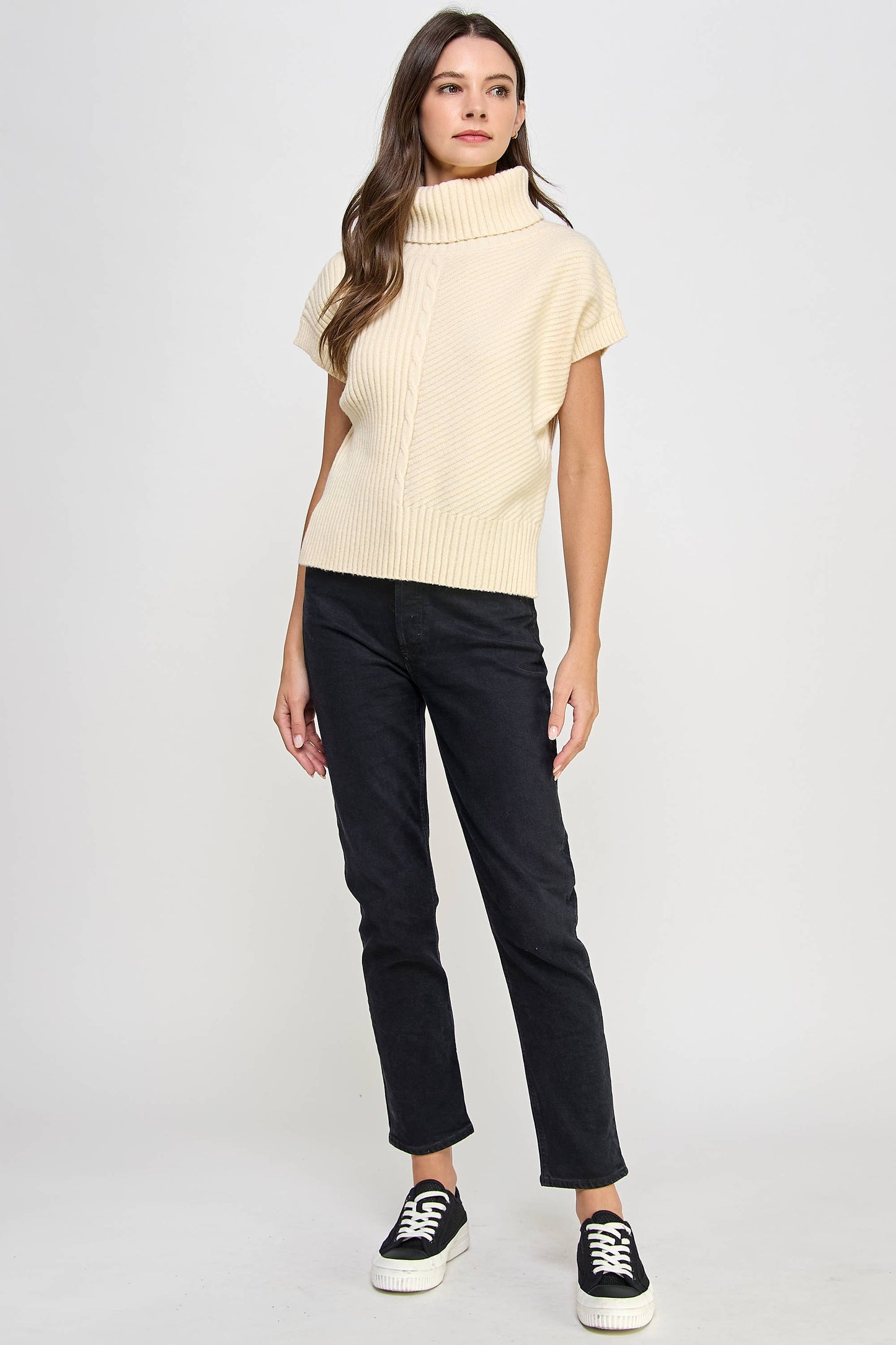 Turtle Neck Sweater - Cream