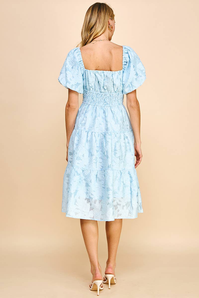 Lace Midi Dress - Blue