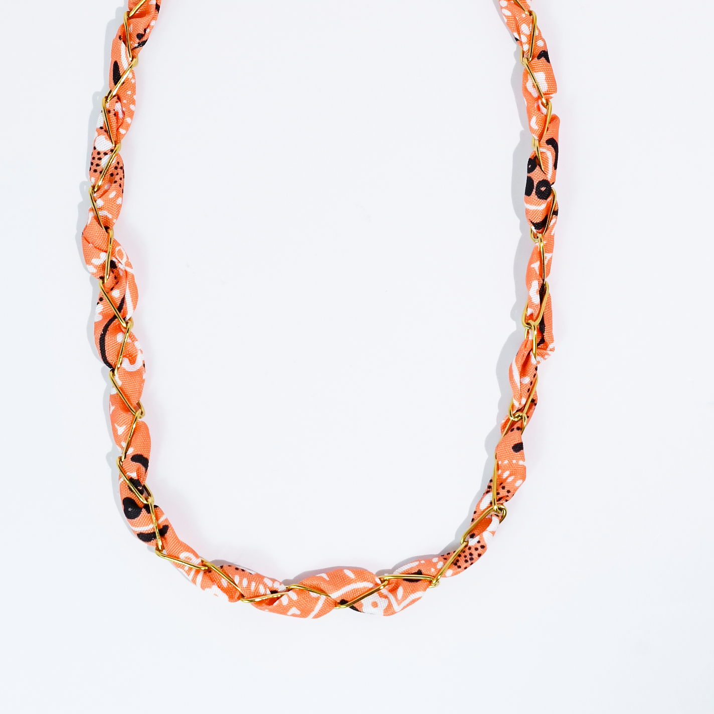 Bandana Twist Necklace: Orange