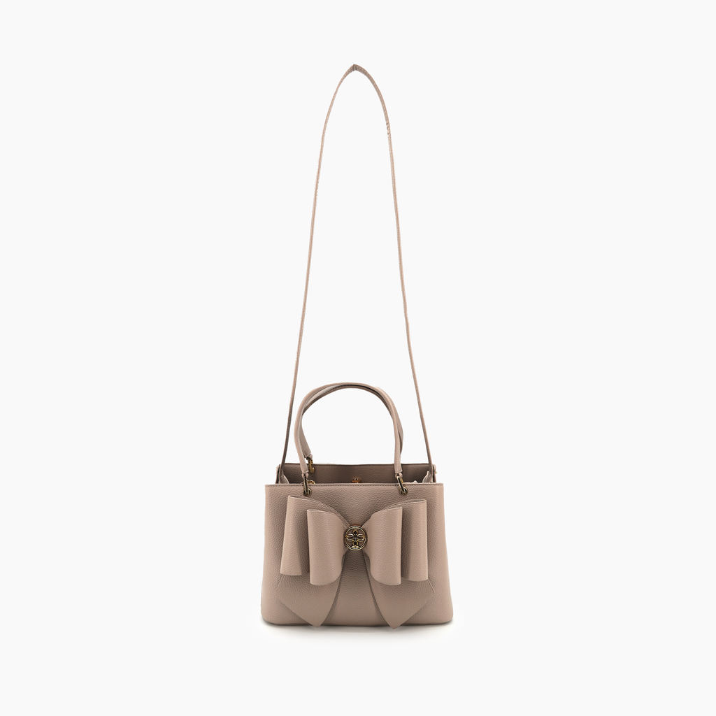 Jesse Bow Crossbody Handbag: Beige