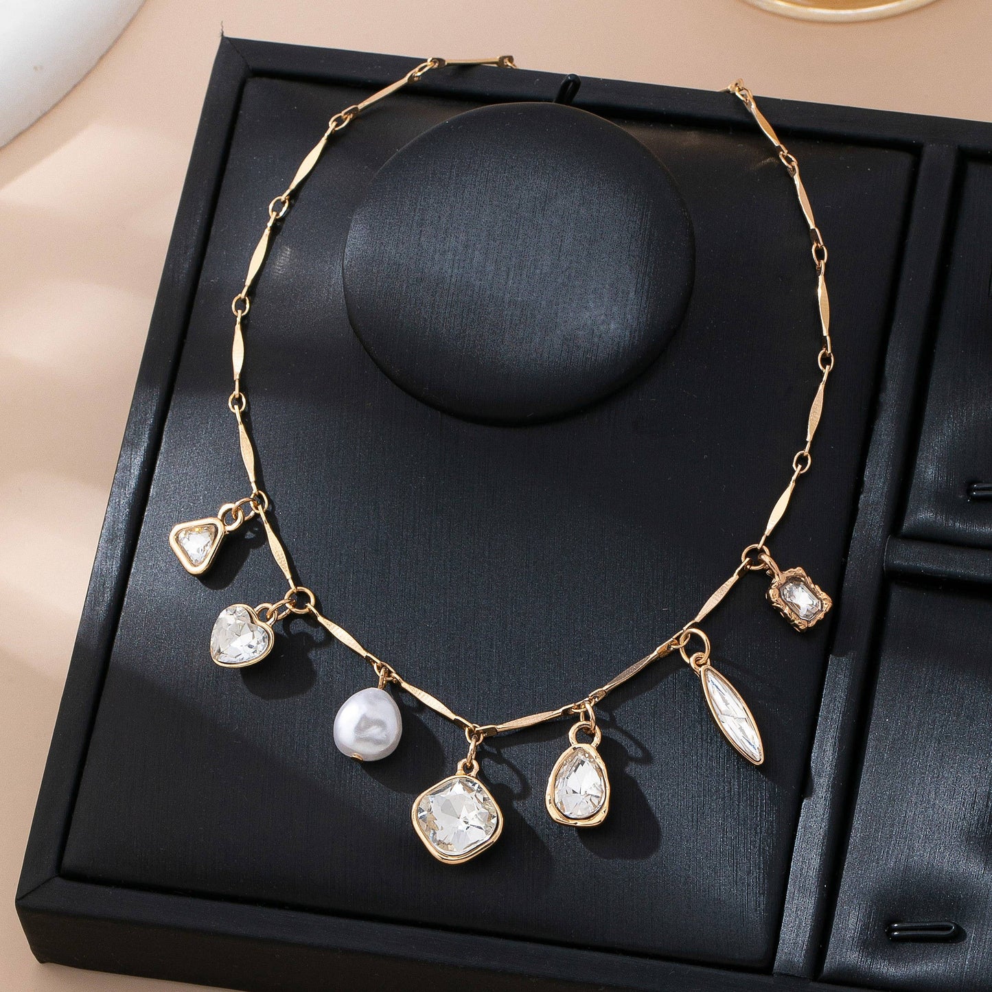 Rhinestone Charm Necklace