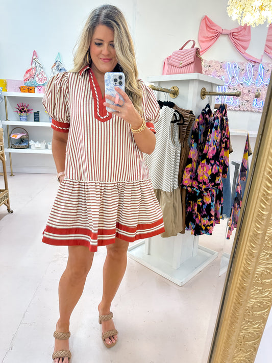 The Camille Dress - Brick
