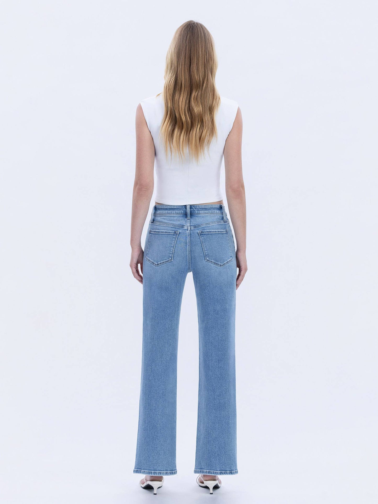 High Rise Slim Wide Jeans