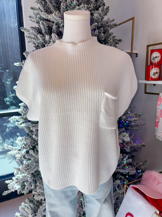 Mock Neck Sweater -Ivory