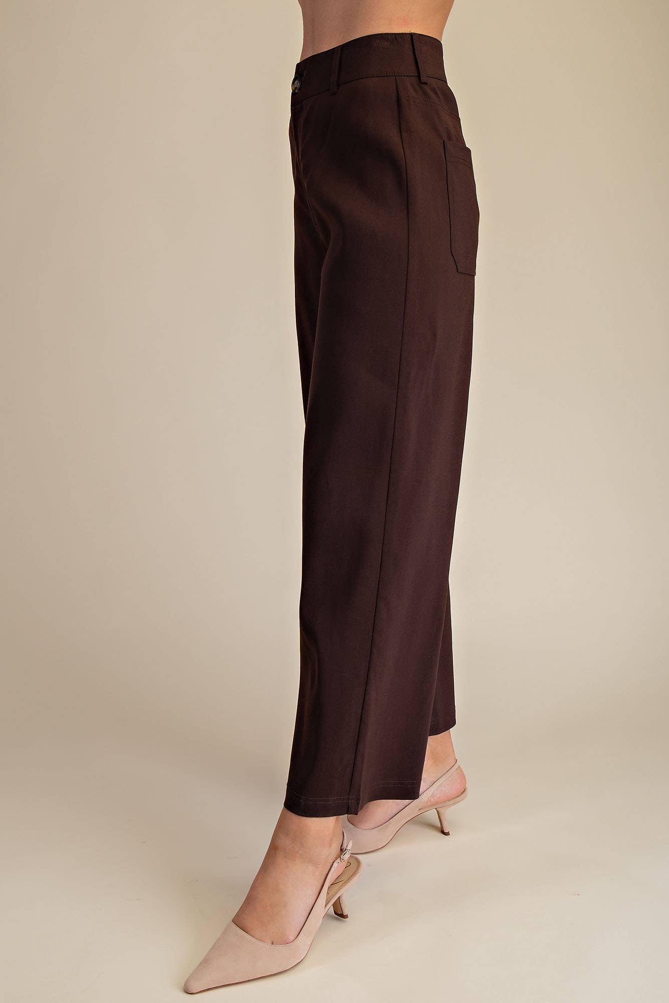 High Waist Pants: Brown