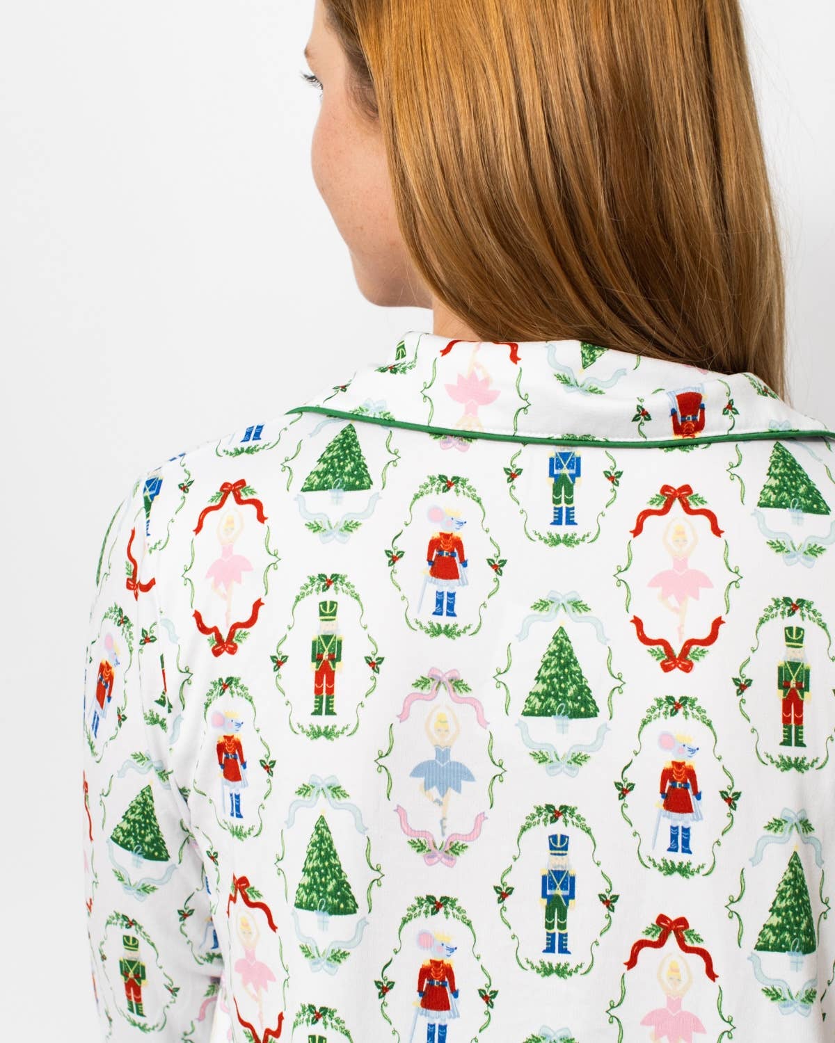 Nutcracker Waltz Long Sleeve Button Up Sleep Shirt