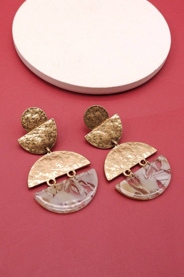 Hammered Half Moon Earrings