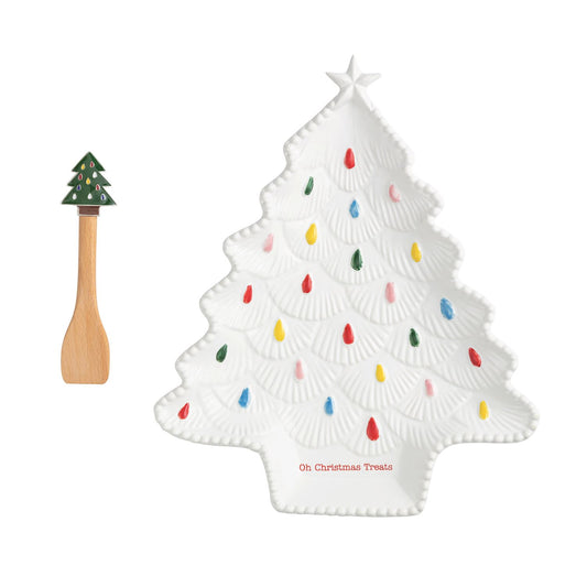 Christmas Tree Cookie Plate Set
