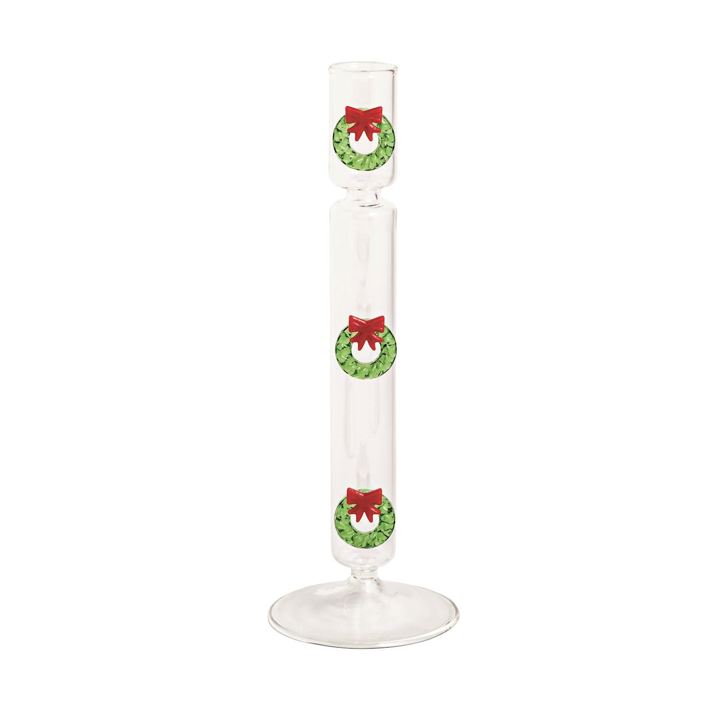 Wreath Glass Candlestick