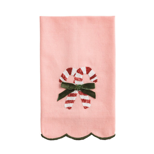 Candy Cane Sequin Towel