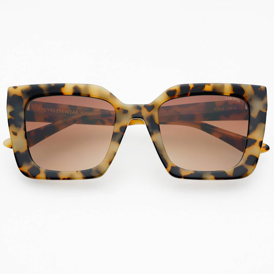 Coco Acetate Womens Square Sunglasses  : Milky Tortoise
