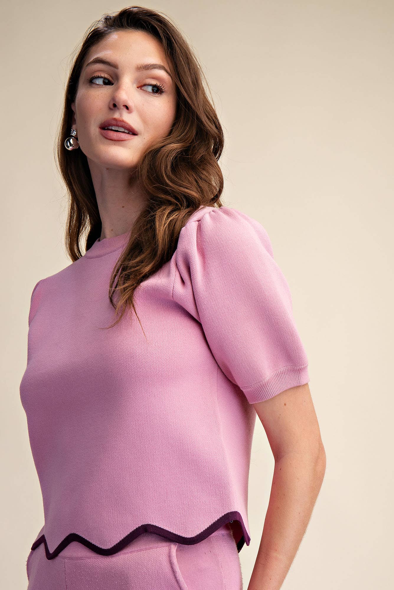 The Scallop Sweater Set - Pink