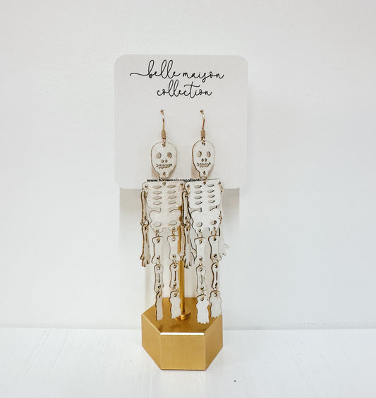 Skeleton Earrings - White