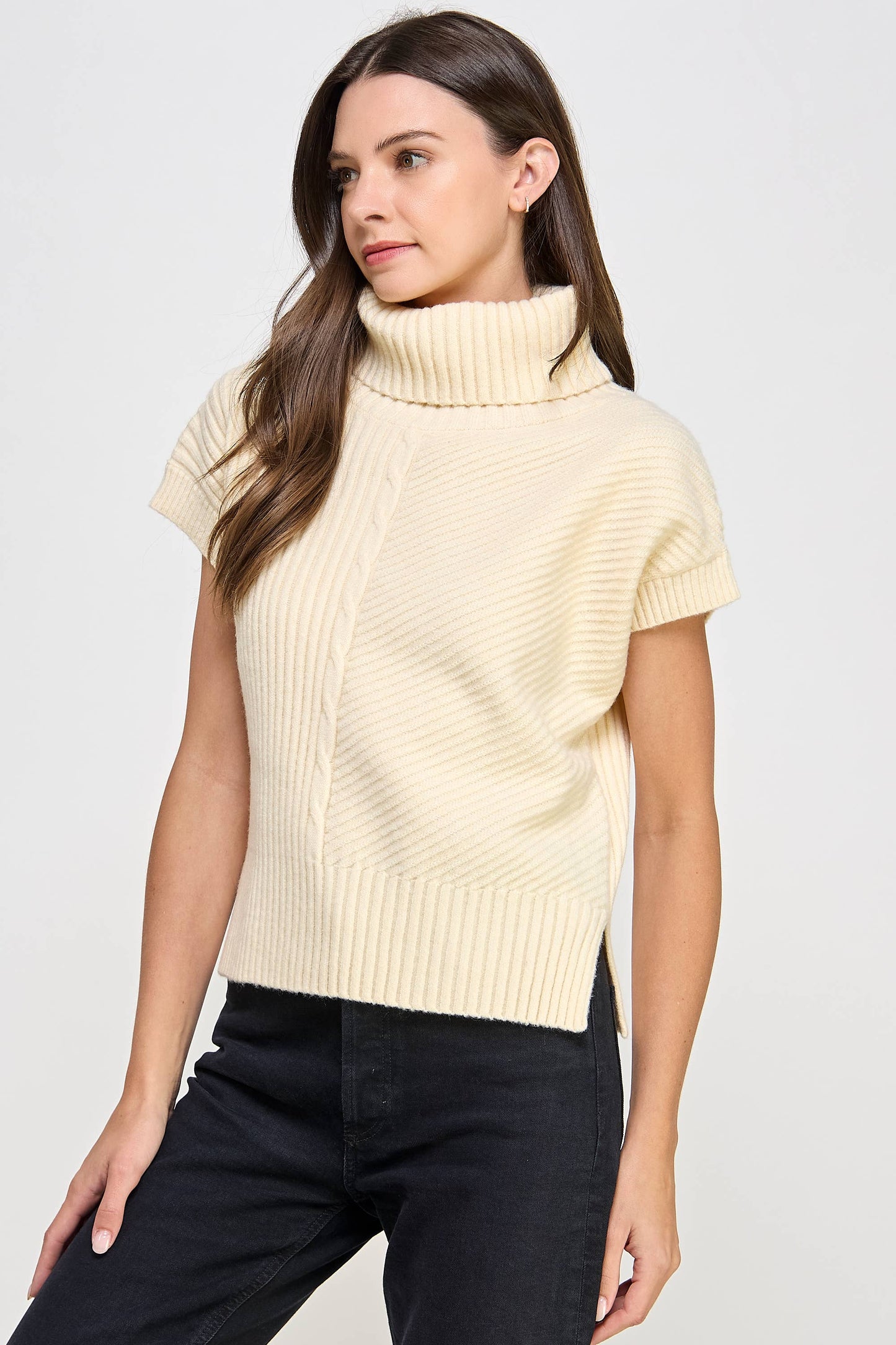 Turtle Neck Sweater - Cream