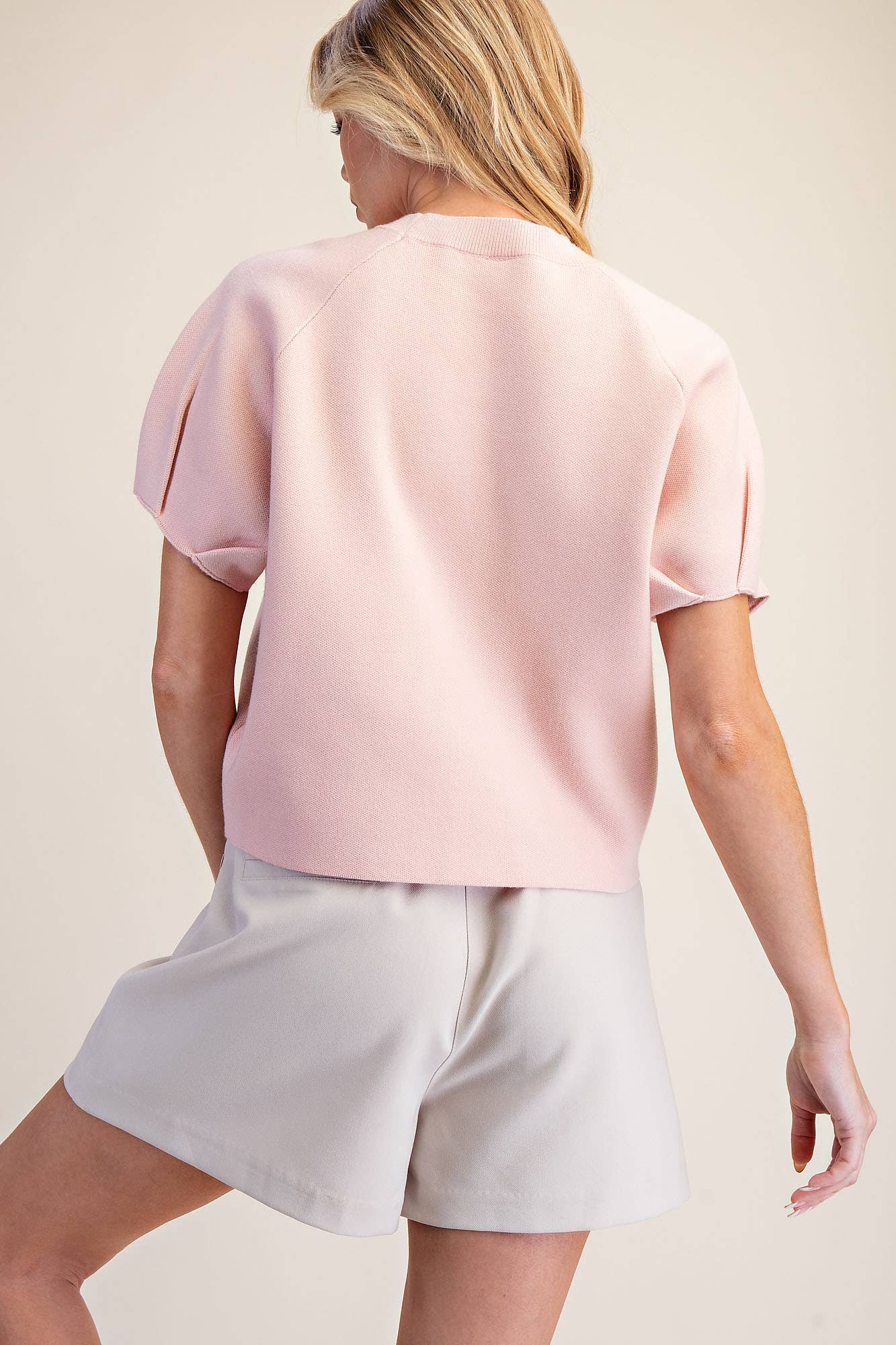 Puff Sleeve Sweater - Pink