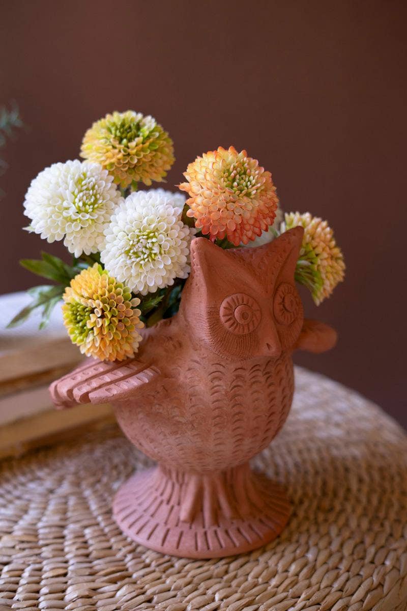 Terracotta Owl Planter