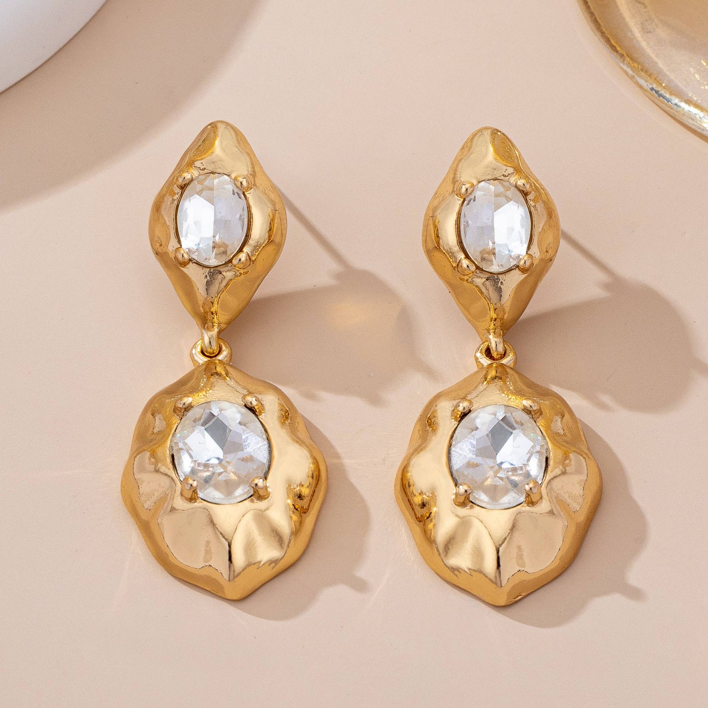 Hammered Drop Earrings