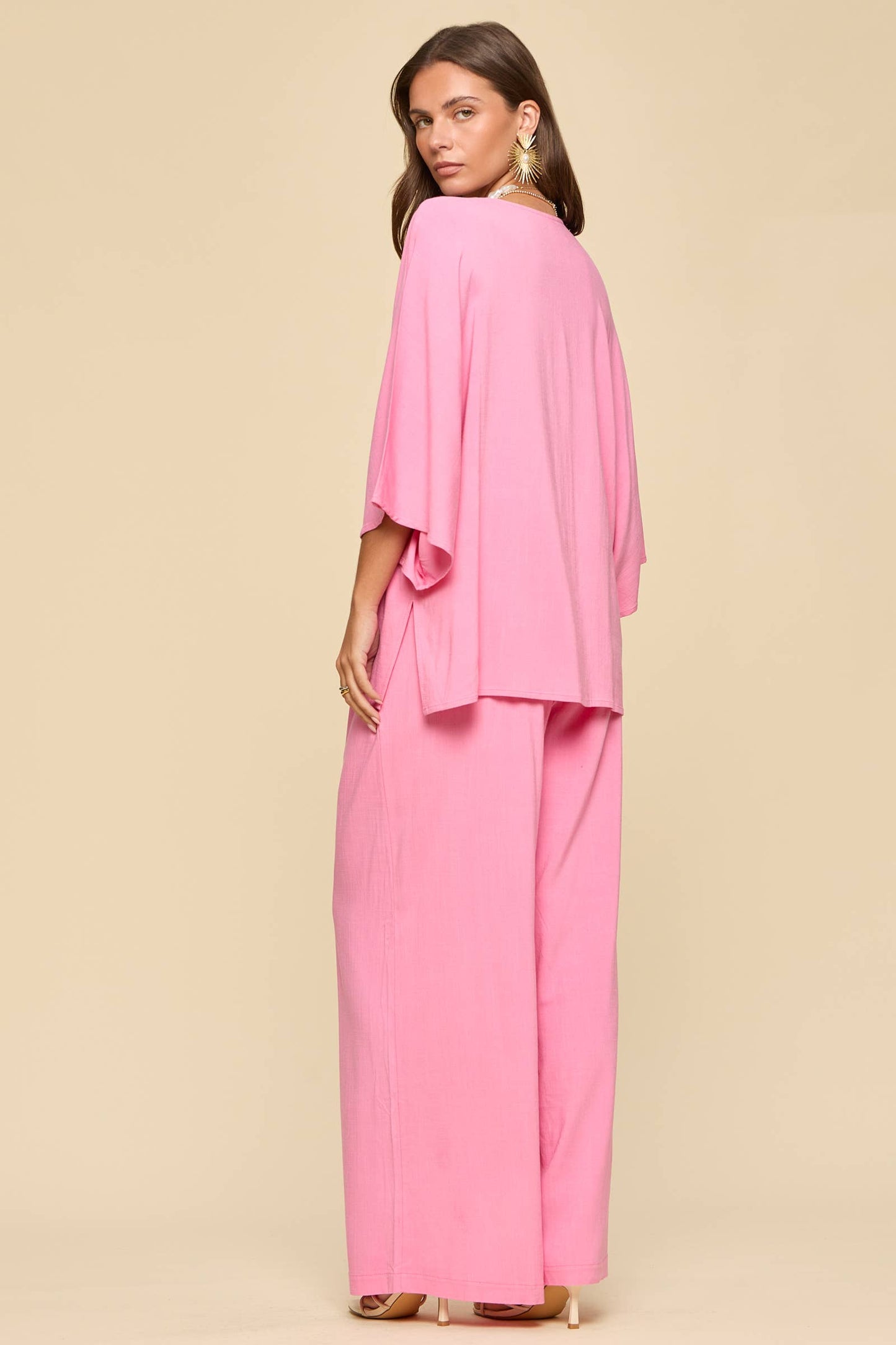 The Sophia Linen Set: Pink