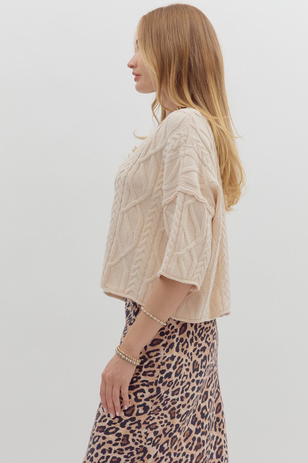 Cable Knit Sweater - Ivory