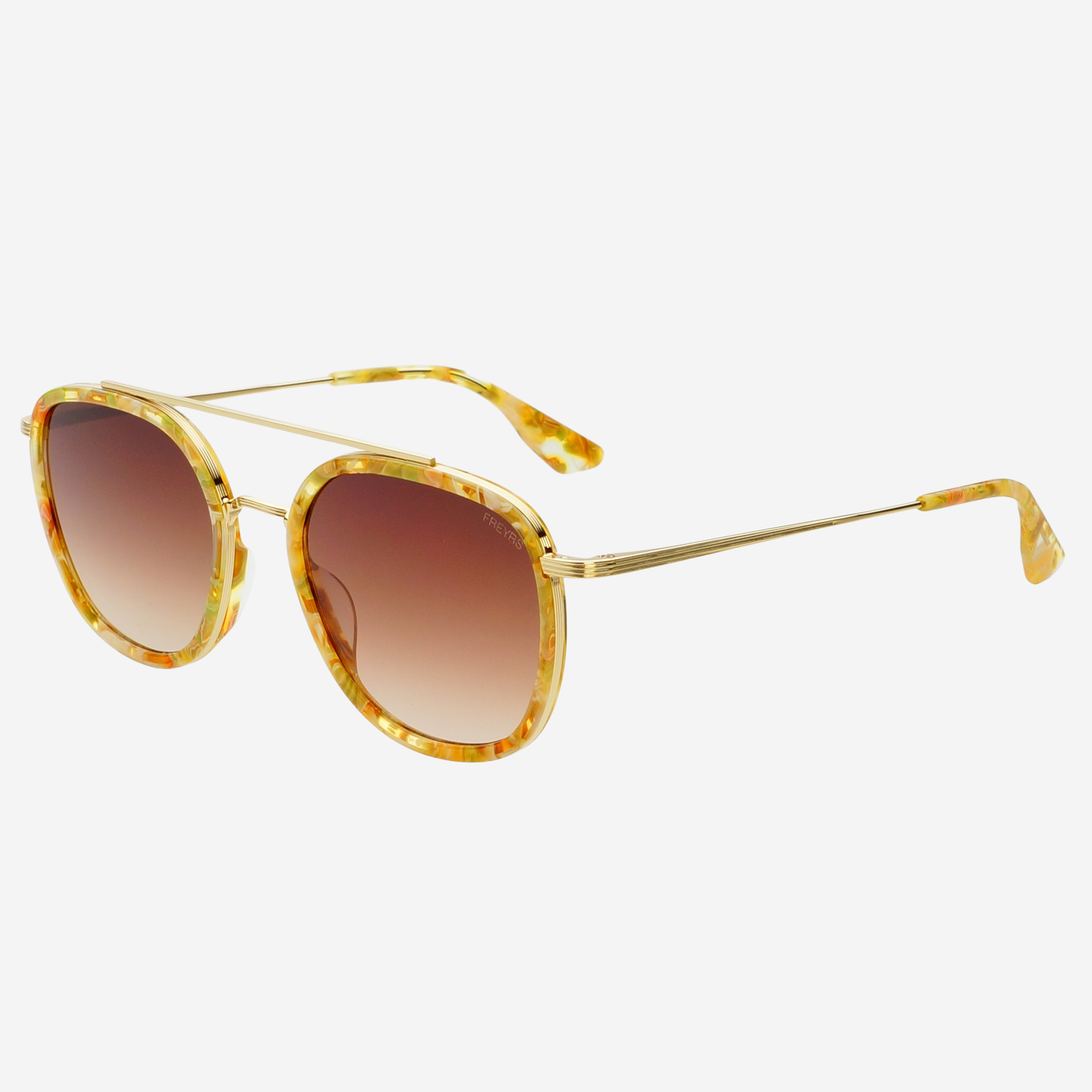 Weston Acetate Round Unisex Sunglasses : Yellow Tortoise