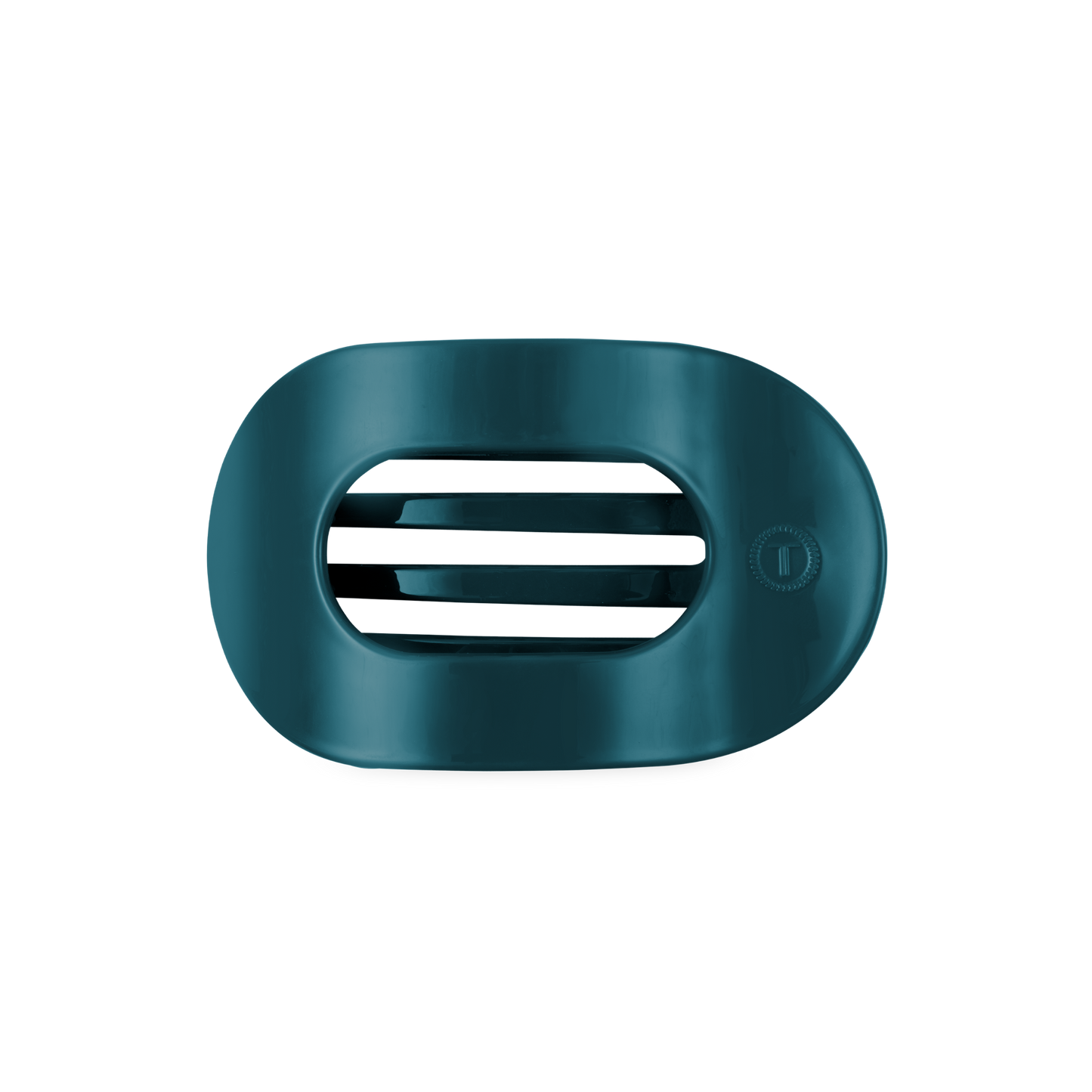 Teal With It Medium Flat Round Hair Clip