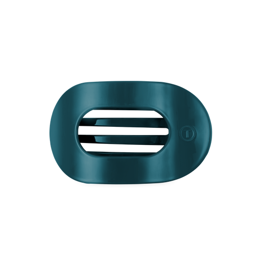 Teal With It Medium Flat Round Hair Clip