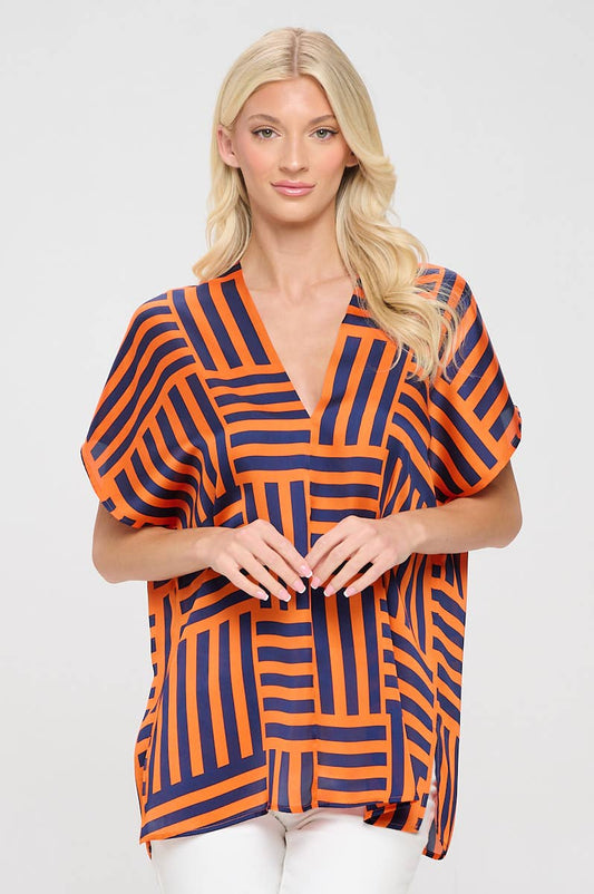 Willow Top - Auburn Stripes