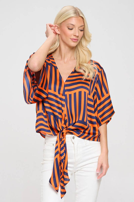 Gigi Top - Orange Stripes