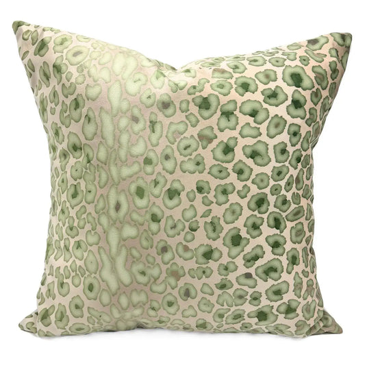 Green Leopard Pillow - Velvet  20x20