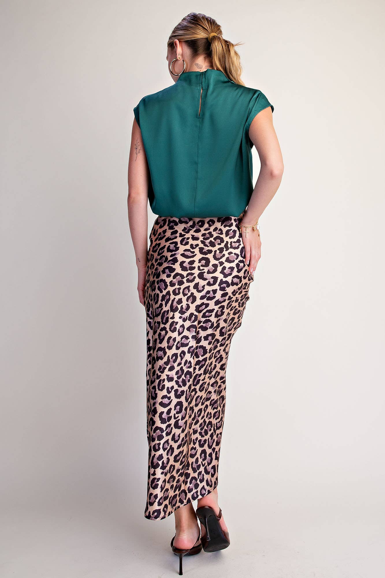 Cowl Neck Top : Hunter Green